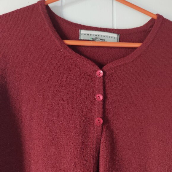 Contemporaine Red Embroidered Cardigan - Picture 4 of 8